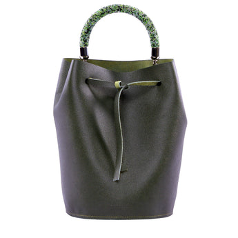 BARREL SAFFIANO GREEN