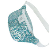 WAIST BAG BLUE SUEDE WITH PRINT